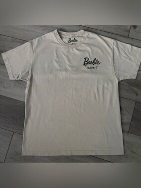Barbie Men's Cream Short Sleeve Logo Tee with Black Script